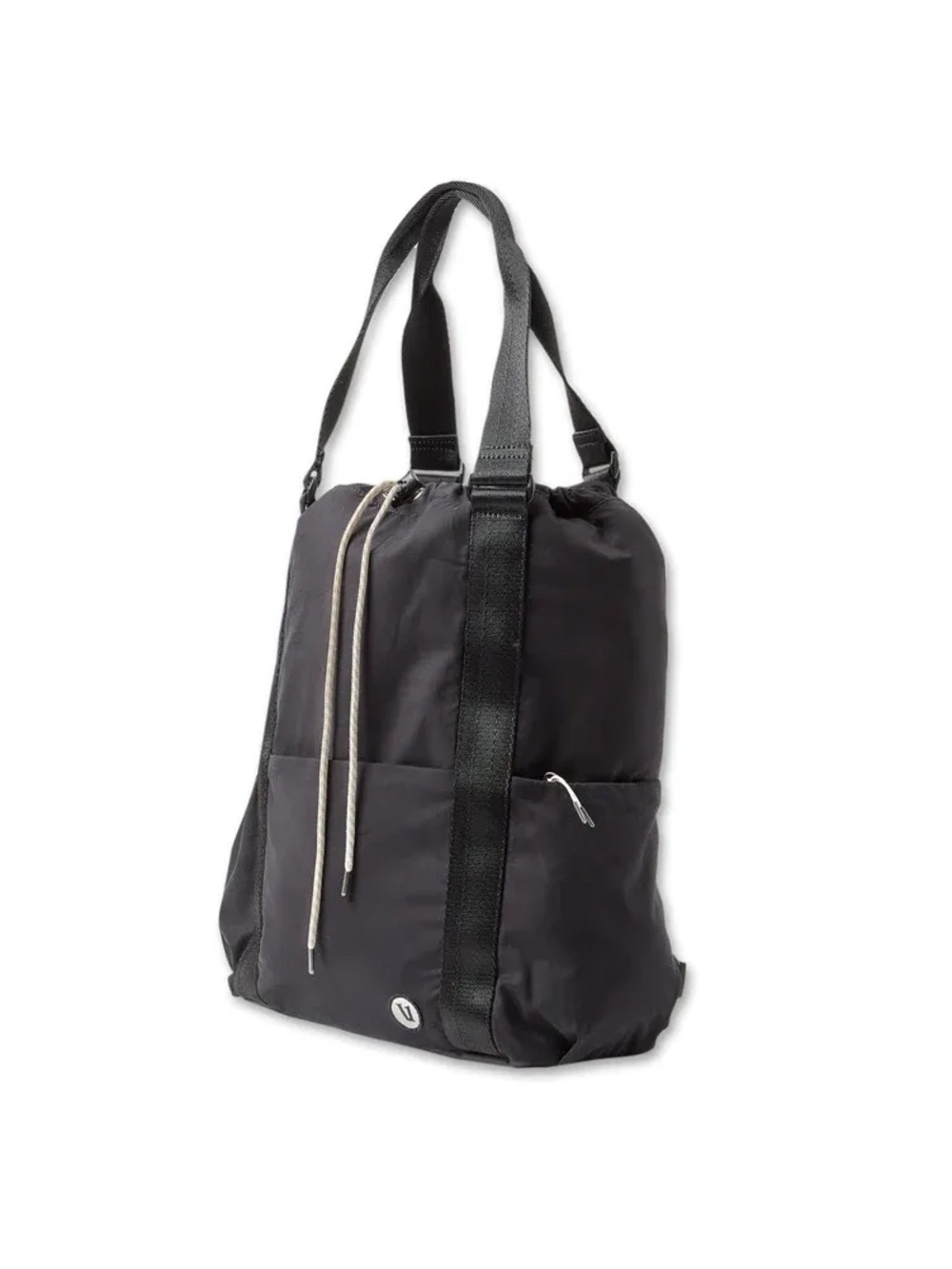 Vuori V1 Convertible Black Drawstring Tote Backpack
